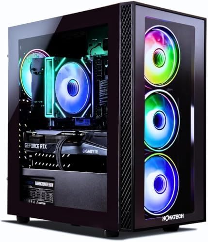 NOVATECH Titan Prebuilt Gaming PC Desktop Computer - RTX 5060 - Ryzen 5-1TB M.2 SSD - 16GB RAM WiFi/BT, Win 11 Pro - Gaming Computer Tower, Pre Built PC Gaming - 1 Year Warranty by Novatech