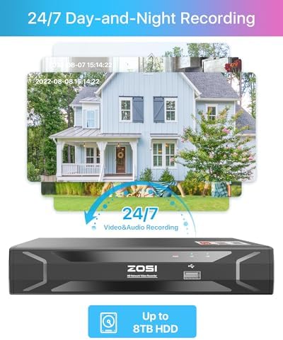 ZOSI 5MP 8CH PoE Home Security Camera System, 8X 4MP Metal Cameras, 2TB HDD - Image 4