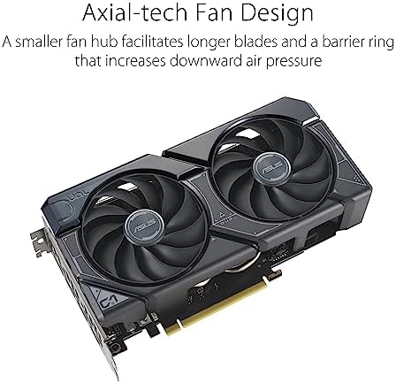 ASUS Dual GeForce RTX 4060 OC Edition 8GB GDDR6 (PCIe 4.0, 8GB GDDR6, DLSS 3, HDMI 2.1a, DisplayPort 1.4a, 2.5-Slot Design, Axial-tech Fan Design, 0dB Technology), 3 Year Warranty - Image 2