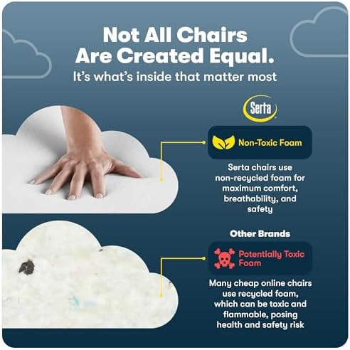 Serta Ergonomic Executive Office Chair with Lumbar Support, Leather Chair - Image 5