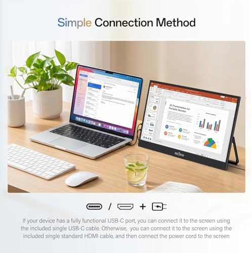 InnoView 2K Portable Monitor 15.6" QHD 100% sRGB, Built-in 180° Adjustable Stand Travel Monitor USB C Standard HDMI Ultra-Slim Portable Monitor for Laptop MacBook Phone PS5 Xbox Switch - Image 5