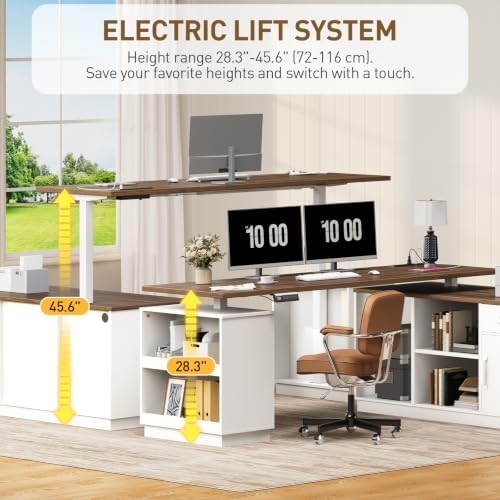 RALGEND 2 Pack L Shaped Standing Desk with Storage Drawer for Home Office - Image 5
