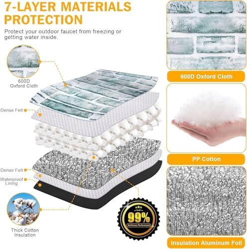 Insulated Backflow Preventer Pouch, 20x26 in, Brick White - Image 4