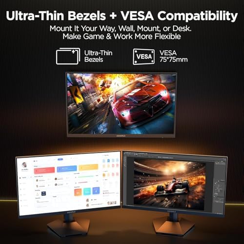 KOORUI 27" FHD 1080p Gaming Monitor 240Hz 1ms, FreeSync Premium, G-SYNC Compatible, 95% DCI-P3, DisplayPort 1.4, HDMI 2.0, VESA Mount, Tilt Adjustable, Black, GN02 - Image 6