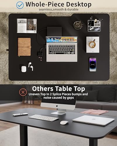 Okin Electric Standing Desk, 40 x 24 Inches Whole Piece Height Adjustable Desk, Black Sit to Stand Desks Computer Workstation with Wheels for Home Office - Image 4