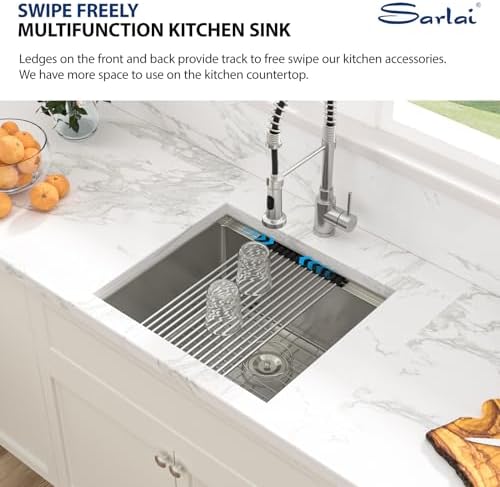 Sarlai 21 Undermount Bar Sink 21"x19" Kitchen Bar Sinks Ledge Workstation - Image 4