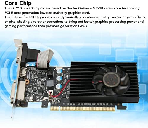 GT210 Graphics Card, DDR3 1GB 64bit Gaming Graphics Card with DVI VGA Ports, PCIe 2.0, Supports for DirectX10.1, Computer Graphics Card for Office - Image 4