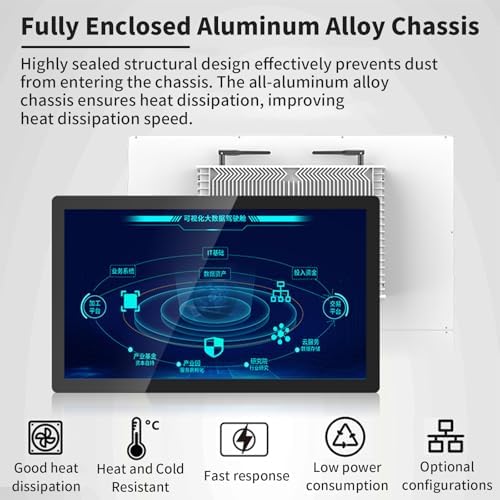 Industrial Embedded Panel PC, Win 10 Computer with 10 Points Touchscreen, IP65 All-in-One Computer, for Office/Automation/Kiosk/Bar/Warehouse 17inch-i3-3217U(4GRAM+128GSSD) - Image 4