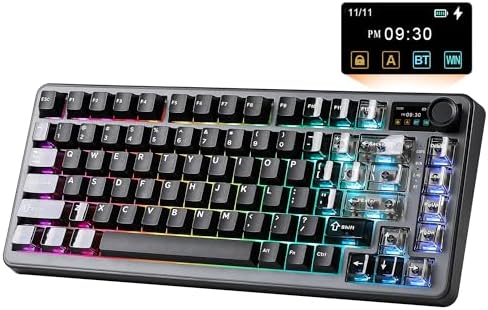 YUNZII B75 PRO MAX 75% Mechanical Keyboard (Black, Cocoa V2) by YUNZIIMECHANICALKEYBOARD