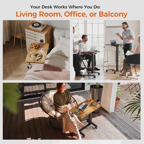 Agilestic 26*16 Inch Height Adjustable Electric Standing Desk, Rustic Brown - Image 5