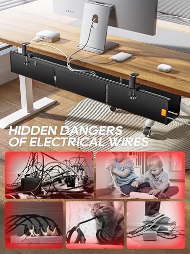 Under Desk Cable Management Tray, Mesh Fabric - Excellent Heat Dissipation - Image 6
