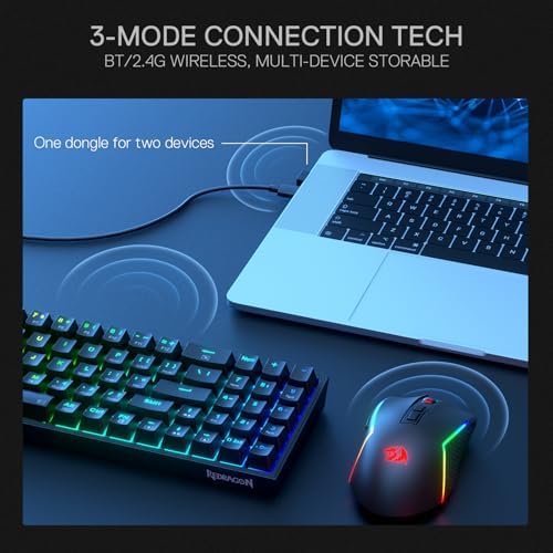 Redragon S136 Combo, K628 PRO 75% Wireless Gaming Keyboard + 7200 DPI Mouse - Image 5