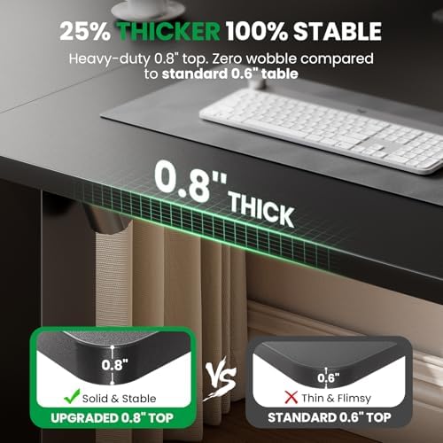 SIAGO Black 48x24 in Electric Standing Desk, 0.8 Inch Thick Tabletop - Image 2