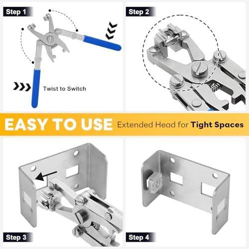 Rotable Dual Head Cage Nut Tool Kit with 10 Sets M6 Silver Rack Mount Screws - Screw Install and Remove Tool for M4 M5 M6 M8 M10 - Screw Tool Kit for Server Rack, Network Cabinet, Data Center(Blue) - Image 5