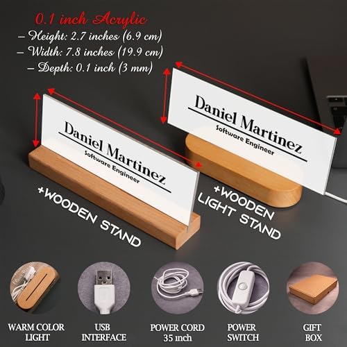 Personalized LED Desk Name Plate – Custom Office Name Sign - Image 4