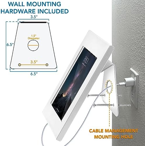 Mount-It! iPad Kiosk Stand, Anti-Theft Countertop & Wall Mount, White - Image 5
