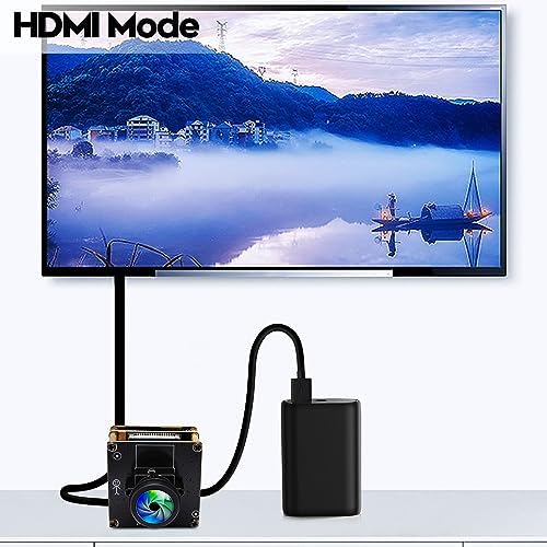 HDMI 4K Webcam - USB HDMI Simultaneous Output Streaming Camera - 2X Digital Zoom, 180 Degree Fisheye Lens - PC Camera for Raspberry Pi, Jetson Nano, Laptop, Online Teaching - Image 3