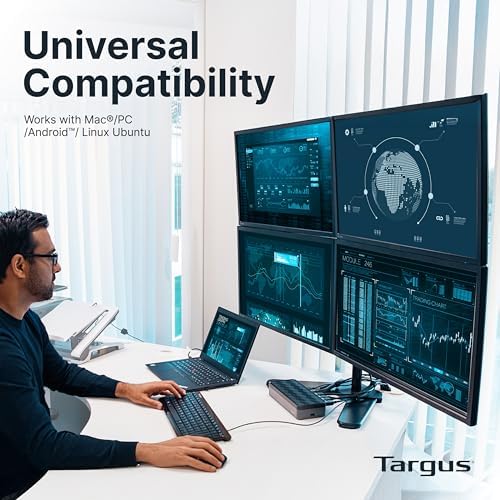 Targus USB-C Universal Quad 4K (QV4K) Docking Station with 100W Power Delivery, Black (DOCK570USZ) - Image 5