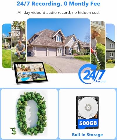 Camcamp Wireless Security Camera System with 10.1" Monitor, Dual Lens PTZ CCTV Camera Security System, 10CH Expandable 4K NVR,Auto Tracking, No Subscription for Outdoor Indoor, 5G & 2.4G WiFi - Image 5
