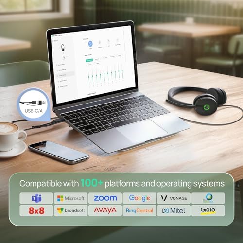Yealink UH48 ANC Wired USB-C/A Headset,6 AI Noise-Canceling Microphones - Image 6