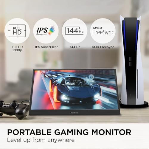 ViewSonic VX1654 16 Inch Portable Gaming Monitor, 1080p 144Hz IPS USB-C - Image 2