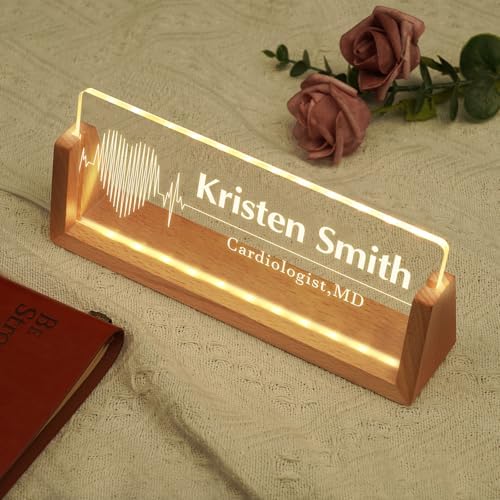 Custom Name Plate for Desk, Personalized Light Up Acrylic Desk Name Plate, Personalized Office Gifts for Boss Coworkers, Teacher Employee Appreciation GIfts, Office Decor for Women Men - Image 3