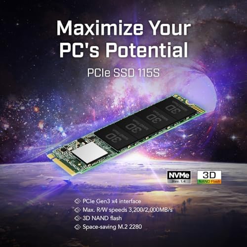 Transcend 500GB MTE115S PCIe 3.0 M.2 2280 SSD, 3000MB/s, Low Power - Image 2