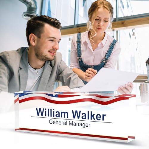 Personalized American Flag Name Plate for Office Desk - Gifts for Boss, Men, Employee Appreciation, Office Decor (US Flag 2) - Image 6