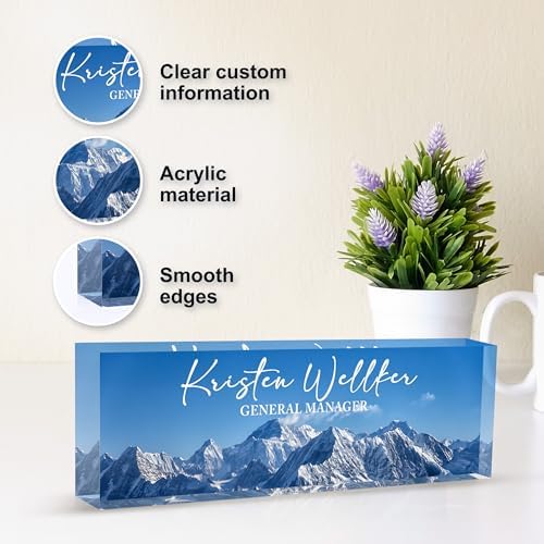 Personalized Desk Name Plate - Custom Acrylic Office Name Plate for Desks - Customize Desk Decor Gift - Image 3