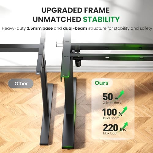 Brown 60x28 in Electric Standing Desk, 1 Inch Thick Tabletop - Image 2