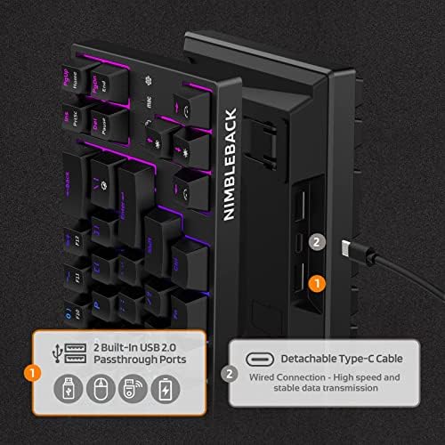 LTC NB681 Nimbleback Wired 65% Mechanical Keyboard, RGB Backlit Ultra-Compact 68 Keys Gaming Keyboard with Hot-Swappable Switch and Stand-Alone Arrow/Control Keys (Hot Swappable Red Switch, Black) - Image 5