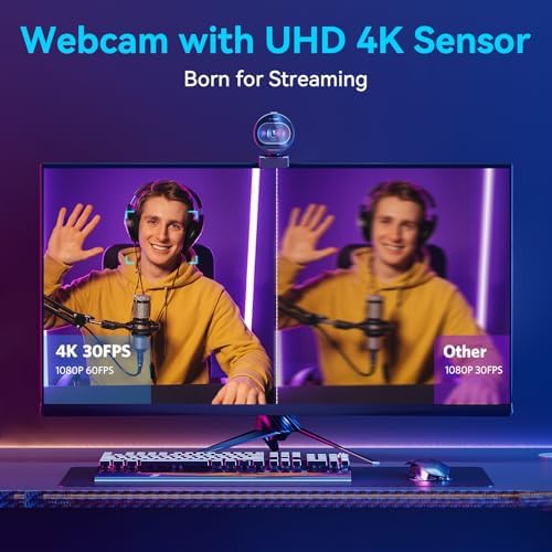 EMEET S600 4K Webcam for Streaming, Sony 1/2.55'' Sensor, PDAF Autofocus - Image 2