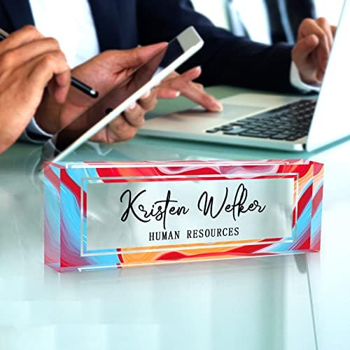 SalaGraphics Desk Name Plate Personalized, Custom for Desk, Office Decor Women Men, Acrylic Accessories, Gifts Coworkers Boss Teacher, Employee Appreciation (Colorful), colorful, 8”(L)x2.5(W) - Image 6
