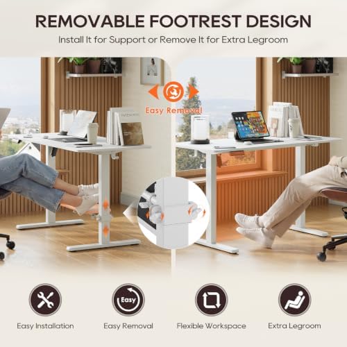 MALOL 47" x 24" Height Adjustable Electric Standing Desk, White - Image 5