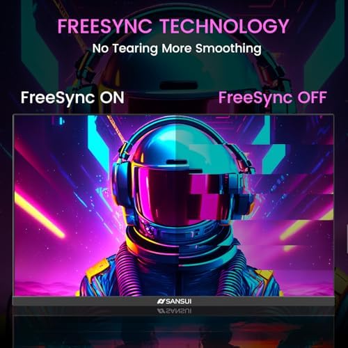 SANSUI 24" 1ms 200Hz Gaming Monitor, 24 Inch PC Monitor FHD 1080P, FreeSync - Image 4
