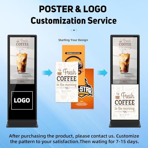 49 inch 4K Indoor Digital Signage LCD Screen IPS Floor Standing Digital Kiosks Interactive Displays with WiFi HDMI/USB Input Auto AD Player, Android OS Black - Image 6