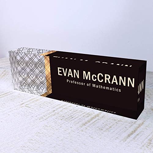Artblox Personalized Name Plate for Desk | Net Design On Clear Acrylic Glass | Custom Plaque Desk Name Plate Personalized Your Name and Credentials Office Office Sign Engraved Plaque - Image 5