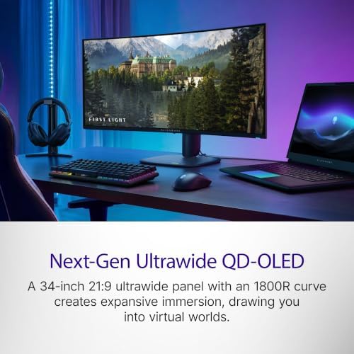 Alienware 34 Gaming Monitor AW3426DW, UWQHD QD-OLED, 280Hz, 0.03ms, G-SYNC - Image 2