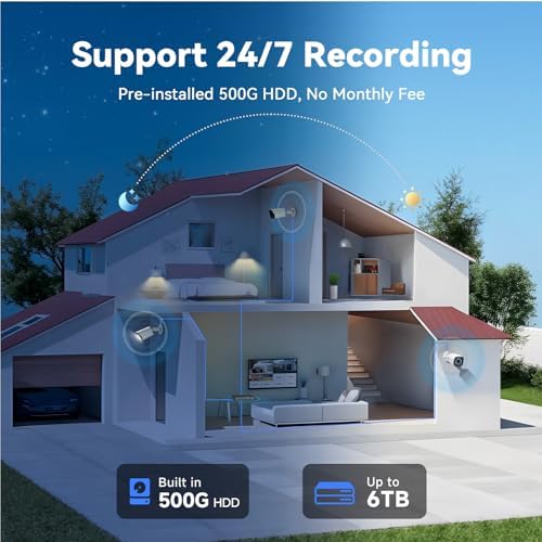 Wired Security Camera System Outdoor, 4X 3MP CCTV Camera, 500G HDD - Image 5