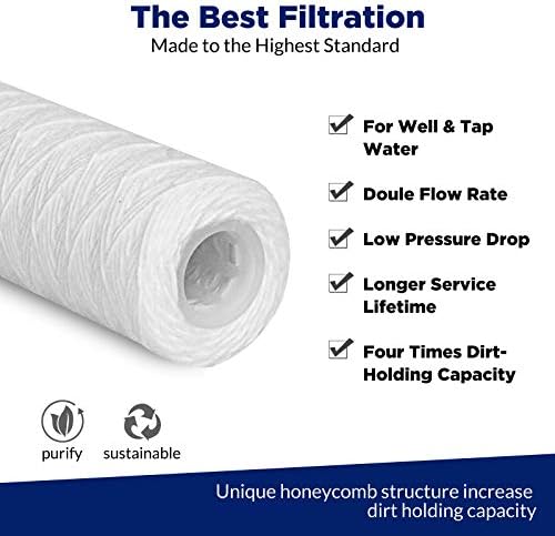 Membrane Solutions 20 Micron 10"x2.5" String Wound Whole House Water Filter - Image 4