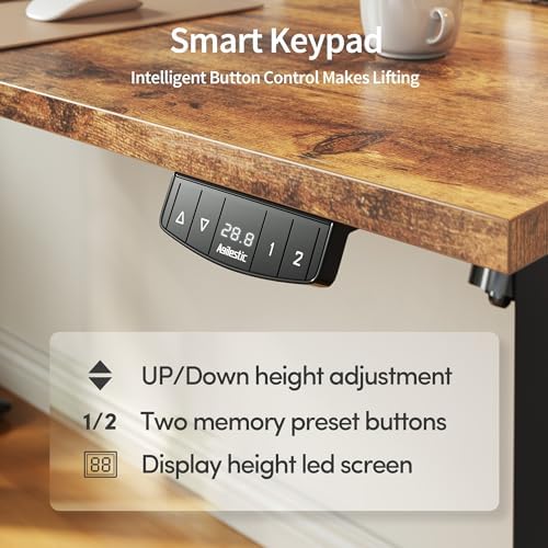 Agilestic 55*24 Inch Height Adjustable Electric Standing Desk, Rustic Brown - Image 6