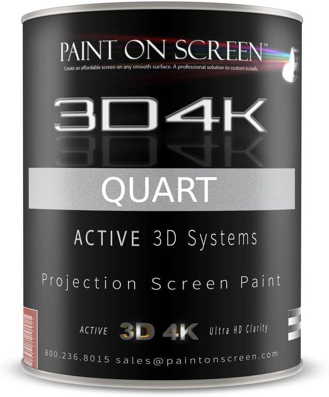 Projector Screen Paint 3D4K Light Grey Silver with 2.4 Gain -HD 1080P,Active 3D Capable and 4K Ready-Quart by Paint+on+Screen