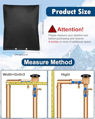 24"X24" 5 Layers Outdoor Pressure Vacuum Breaker Cover, Backflow Preventer Insulation for Winter Freeze Protection, Black - Image 2