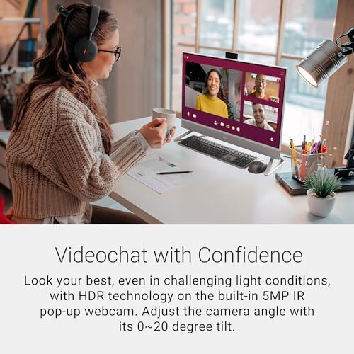 Dell 27 All-in-One Desktop ec27250-27-inch FHD Touch Display, Intel Core 7 Processor 150U, NVIDIA GeForce MX570A 2GB GDDR6 Graphics, 32GB DDR5 RAM, 1TB SSD, Windows 11 Pro, Onsite Service - White - Image 4