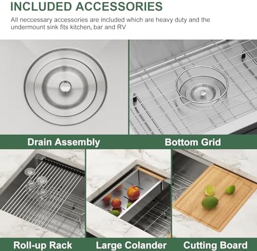 30 Inch Undermount Kitchen Sink Workstation with Accessories - Image 5