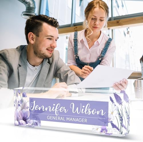 Name Plate for Desk, Personalized Office Decor for Women and Men, Acrylic Accessories, Employee Appreciation Gifts for Boss, Manager, Teacher, Nurse - Image 2