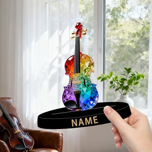 Personalized Acrylic Microphone Decoration - Colorful 2D Flat Figurine with Custom Name Plate Music Desktop Ornament Gifts for Singers Musicians Karaoke Lovers & Music Enthusiasts - Image 4
