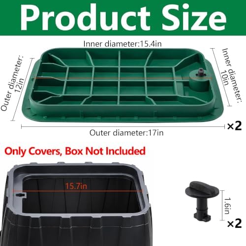 2 Pcs 12"x17" Irrigation Valve Box Cover, Sprinkler Valve Cover Replacement - Image 2