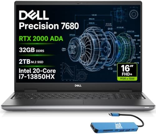 Dell Precision 7680 Laptop, NVIDIA RTX 2000 Ada 8GB, i7-13850HX, 32GB DDR5 by Dell