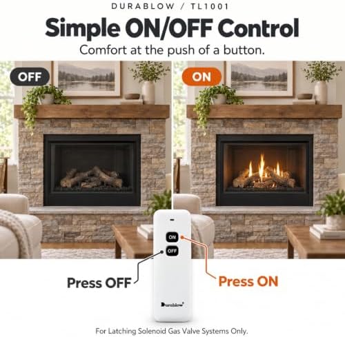 Durablow TL1001 Gas Fire Fireplace On/Off Remote Control Kit for Latching Solenoid Gas Valves (Replacement for Sky-CON, CON-1001) - Image 6